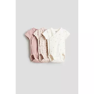 H&M(เอชแอนด์เอ็ม) ชุดบอดี้สูทแบบห่อ 3 ชิ้น เด็กทารก 0701784_17