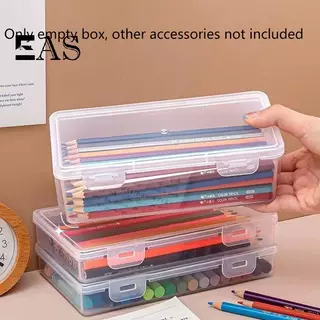 [EA] 1PC Storage Organizer กล่องขนาดใหญ่ความจุกล่องดินสอพลาสติก Staable โปร่งแสงกล่องปากกาใสอุปกรณ์สํานักงาน TH