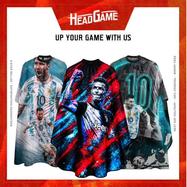 ผ้าคลุมตัดผม Football Edition (Lnl No.10 Blue / AFA 10 Blue / RND Victory Red)