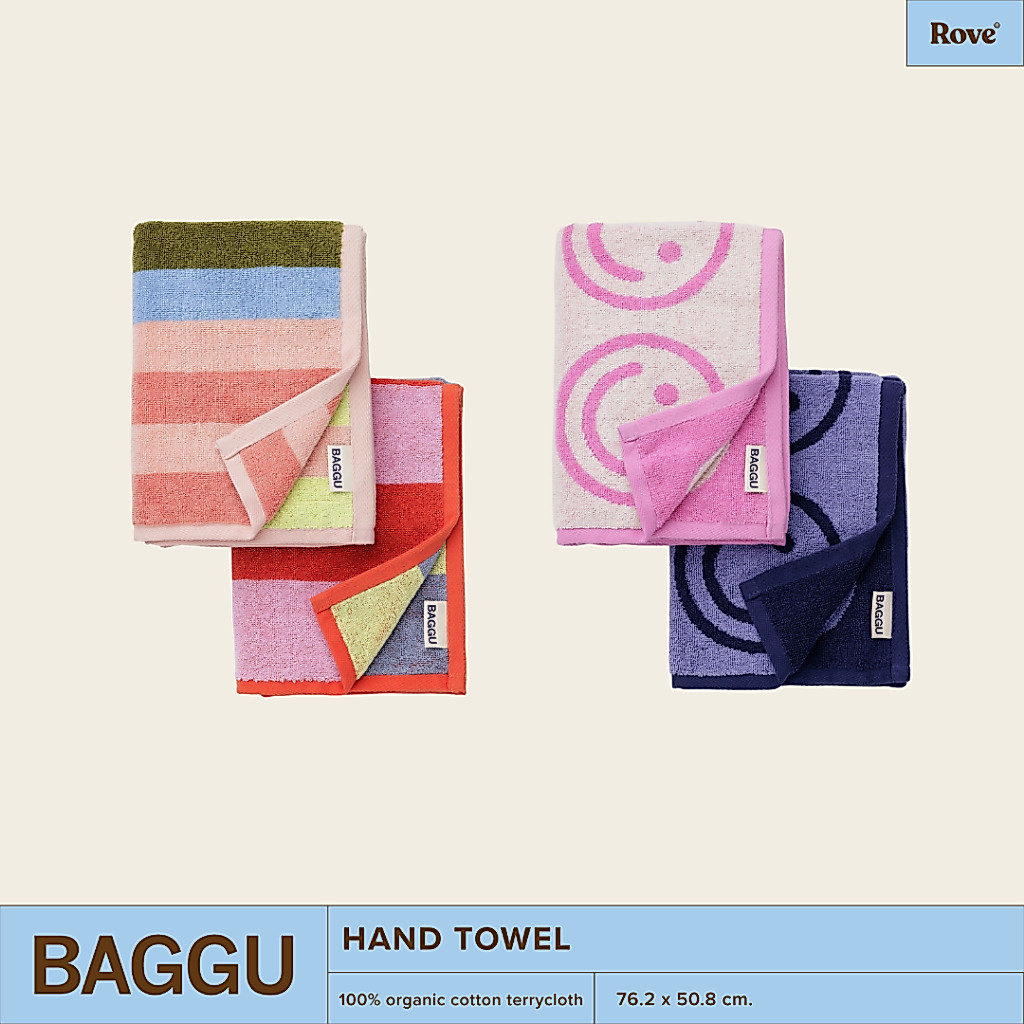 (พร้อมส่ง) BAGGU Hand Towel ผ้าเช็ดหน้า แบรนด์ BAGGU สินค้านำเข้าจากประเทศอเมริกา ผ้าเช็ดหัว ผ้าเช็ดมือ ผ้าขนหนูผืนเล็ก