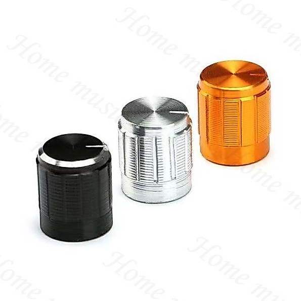 ลูกบิดวอลลุ่ม อลูมิเนียม สี ดำ เงิน ทอง ขนาด 15*17mm ลูกบิดโพเทนชิโอมิเตอร์ ลูกบิดวอลลุ่มแอมป์จิ๋วอลูมิเนียม (1 ชิ้น)