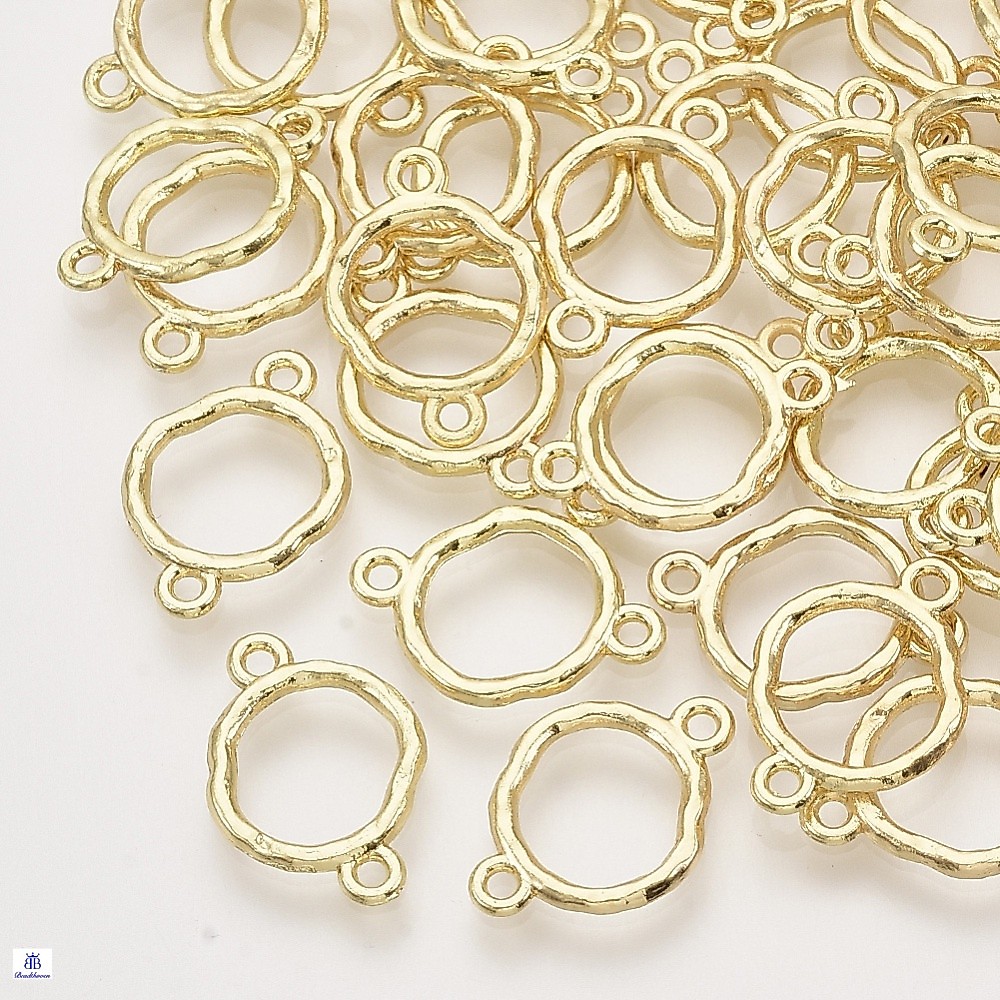 Beadthoven 5~50pc Alloy Links connectors Ring Light Gold 17x12x1.5mm Hole: 1.4mm