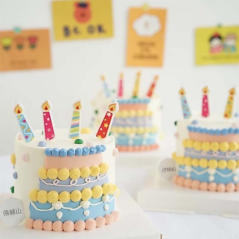 เทียนวันเกิดรูปเทียนน่ารัก แพค 4 ชิ้นเกาหลีแฟนซี พร้อมส่งจากไทย