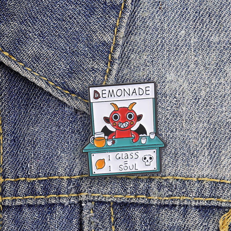 Devils Lemonade Stand เข็มกลัดเคลือบ เสื้อผ้าแฟชั่น อุปกรณ์เสริม กระเป๋าเป้สะพายหลัง ตรา เครื่องประด