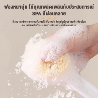 แปรงอาบน้ำนวดด้ามยาว ขนนุ่ม ไม่ระคายเคืองผิว 36 ซม. แปรงอาบน้ำด้ามยาว ฟองน้ำหนา ทำความสะอาดผิวได้ล้ำลึก