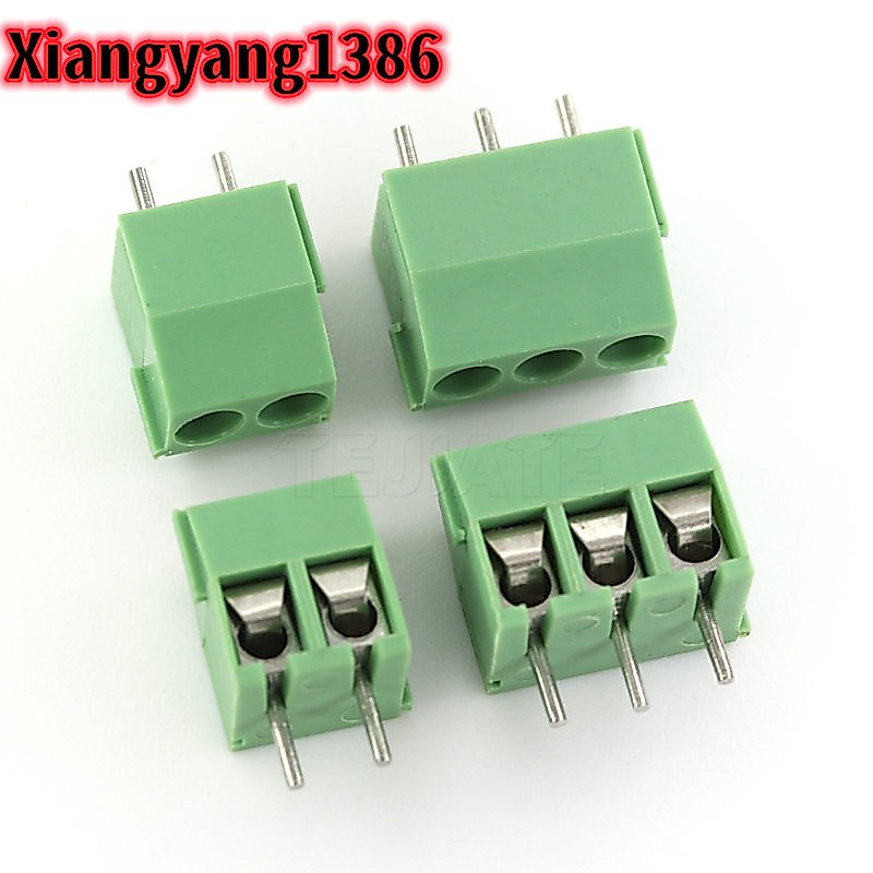 10pcs MG/KF350-2P 3P สีเขียว Pin สกรู Terminal Block connector KF350 3.5 มม.Pitch amphenol connector 250V/10A