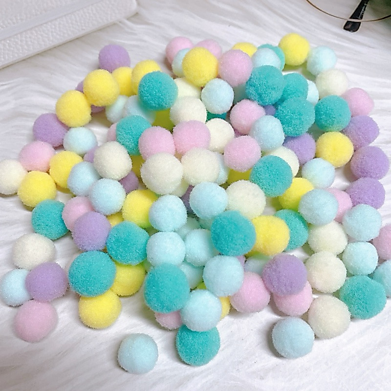 ปอมปอมคละสีพาสเทล ลูกปอม
