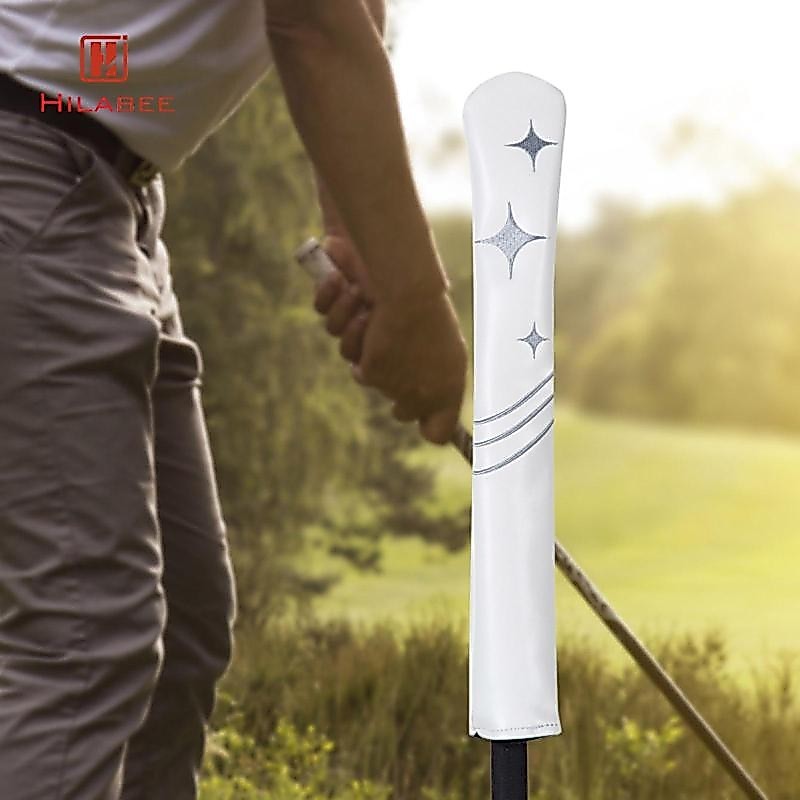 HILABEE Golf Alignment Stick Cover Protector Soft ตกแต่งกันน้ํากันฝุ่นสไตล์ PU หนังอุปกรณ์กอล์ฟ Headcover