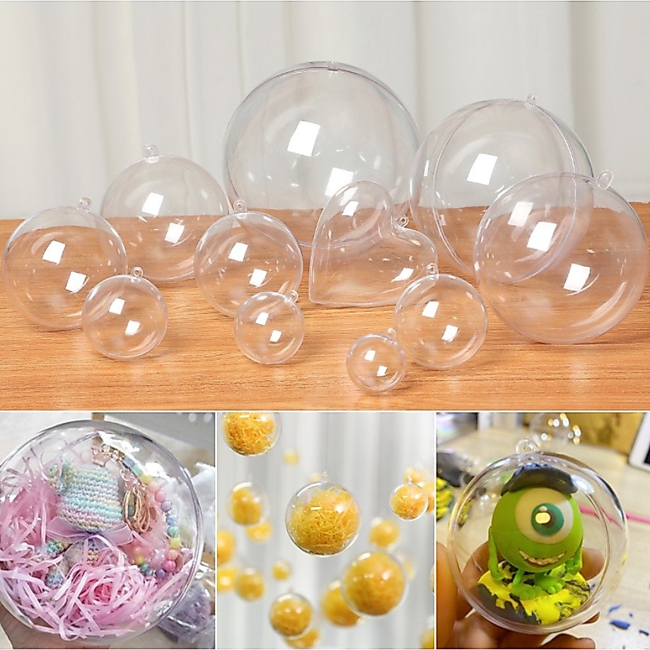 1pcs โปร่งใสรอบ Ball คริสต์มาสงานแต่งงานตกแต่ง Candy ดอกไม้ลูกตกแต่งบ้าน Drop Ball