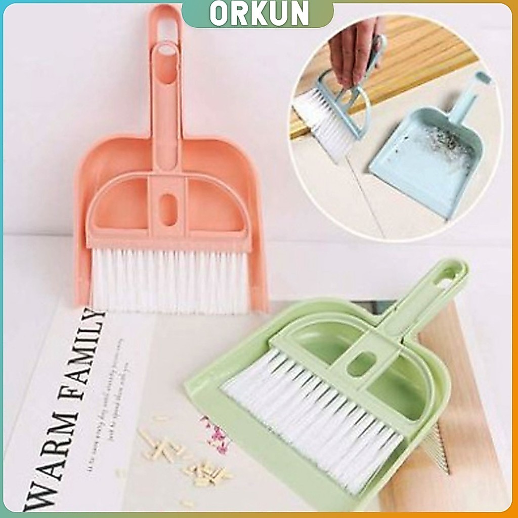 Orkun แปรงพร้อมที่โกยผง แปรงปัดฝุ่นพร้อมที่โกยผง ที่ปัดฝุ่น  Desktop Mini Cleaner
