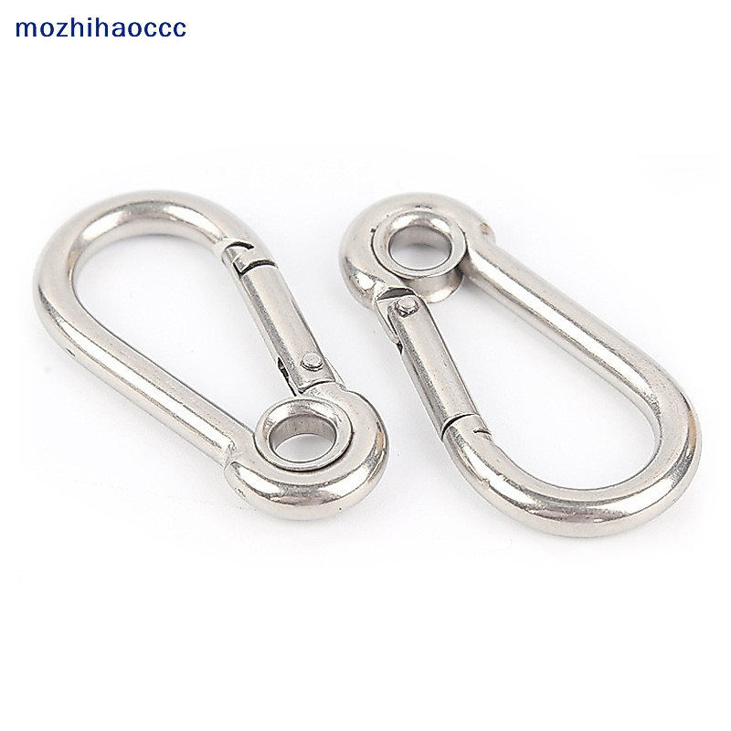 [mozh] M4 M5 M6 M7 M8 Stainless Steel Carabiner Carbine Snap Hook พร้อมตาไก่สปริง Buckle Key Ring [TH]