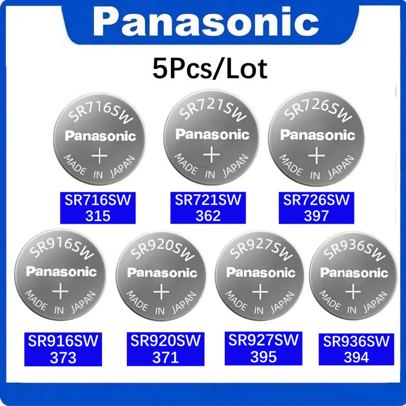 5 ชิ้น Panasonic แบตเตอรี่เดิม SR716SW 315 SR721SW 362 SR726SW 397 SR916SW 373 SR920SW 371 SR927SW 3