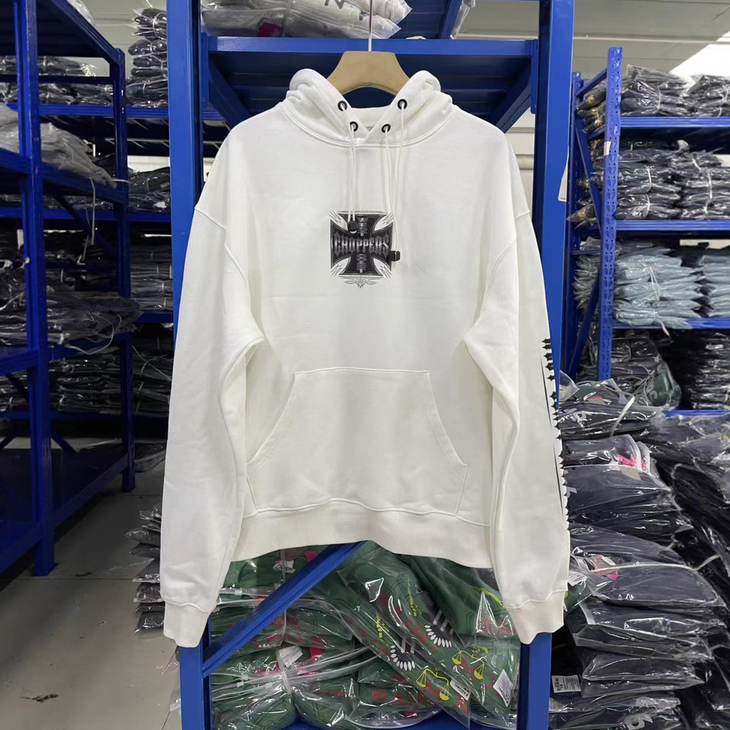 YMKG West Coast Chopper California Classic Cross Print Loose Hooded Sweatshirt Hoodie ผู้ชายผู้หญิง