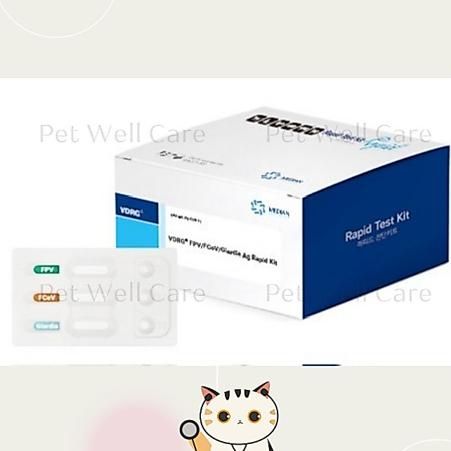 ชุดทดสอบโคโรนาในแมว/ไข้หวัดแมว/ Giardia ในอุจจาระของแมว FPV/FCoV/Giardia Ag(10 tests/box)