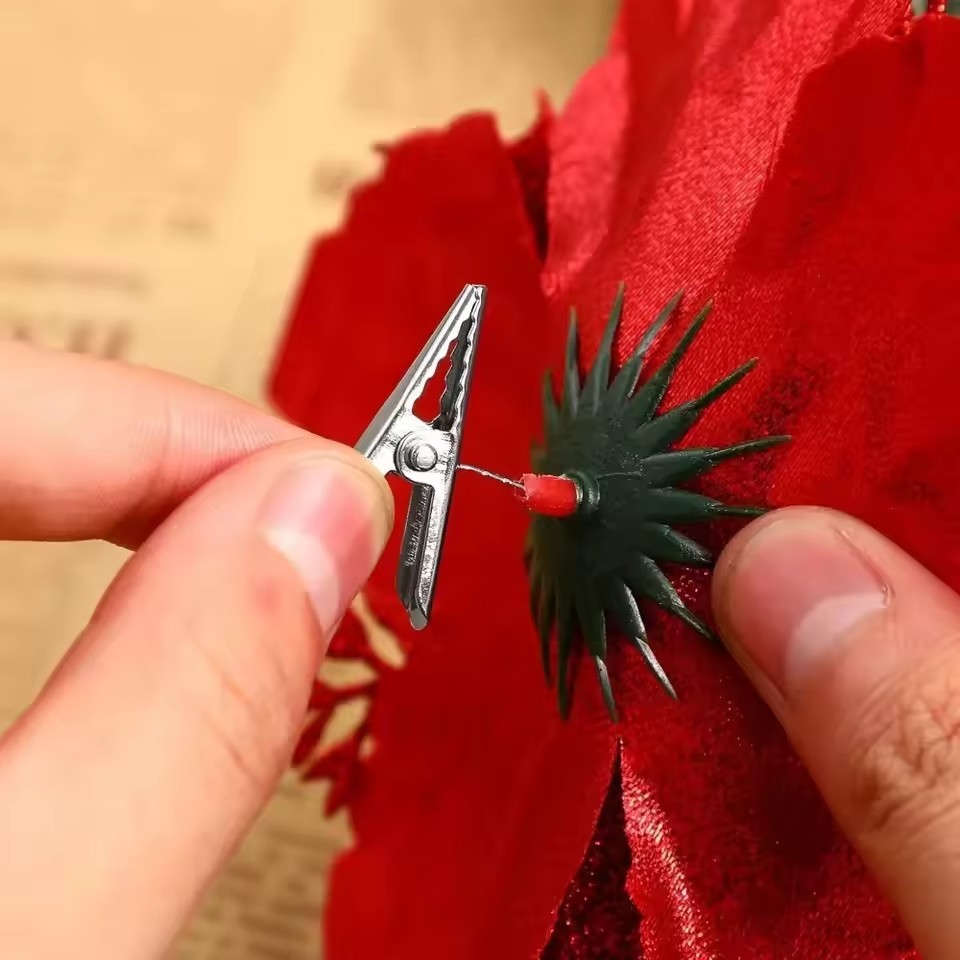 10/30/50 ชิ้น Mini คลิปโลหะ / Xmas Flower Fixed Clamps - รูปที่ 6