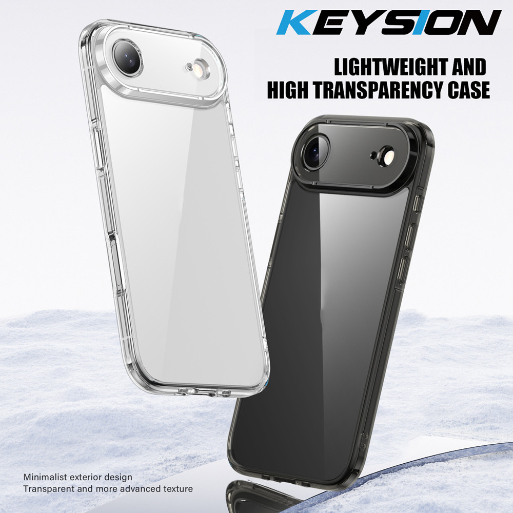 KEYSION เกราะกันกระแทกเคสใสสําหรับ iPhone 17 Air โปร่งใสซิลิโคน TPU นุ่ม + PC โทรศัพท์ฝาหลังสําหรับ iPhone 17 Air 2025