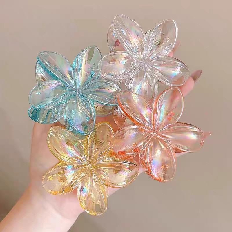 กรงเล็บผมทรงหางม้า สไตล์คลิป กิ๊บอุปกรณ์แต่งผม สีสวยเหมือนดอกไม้