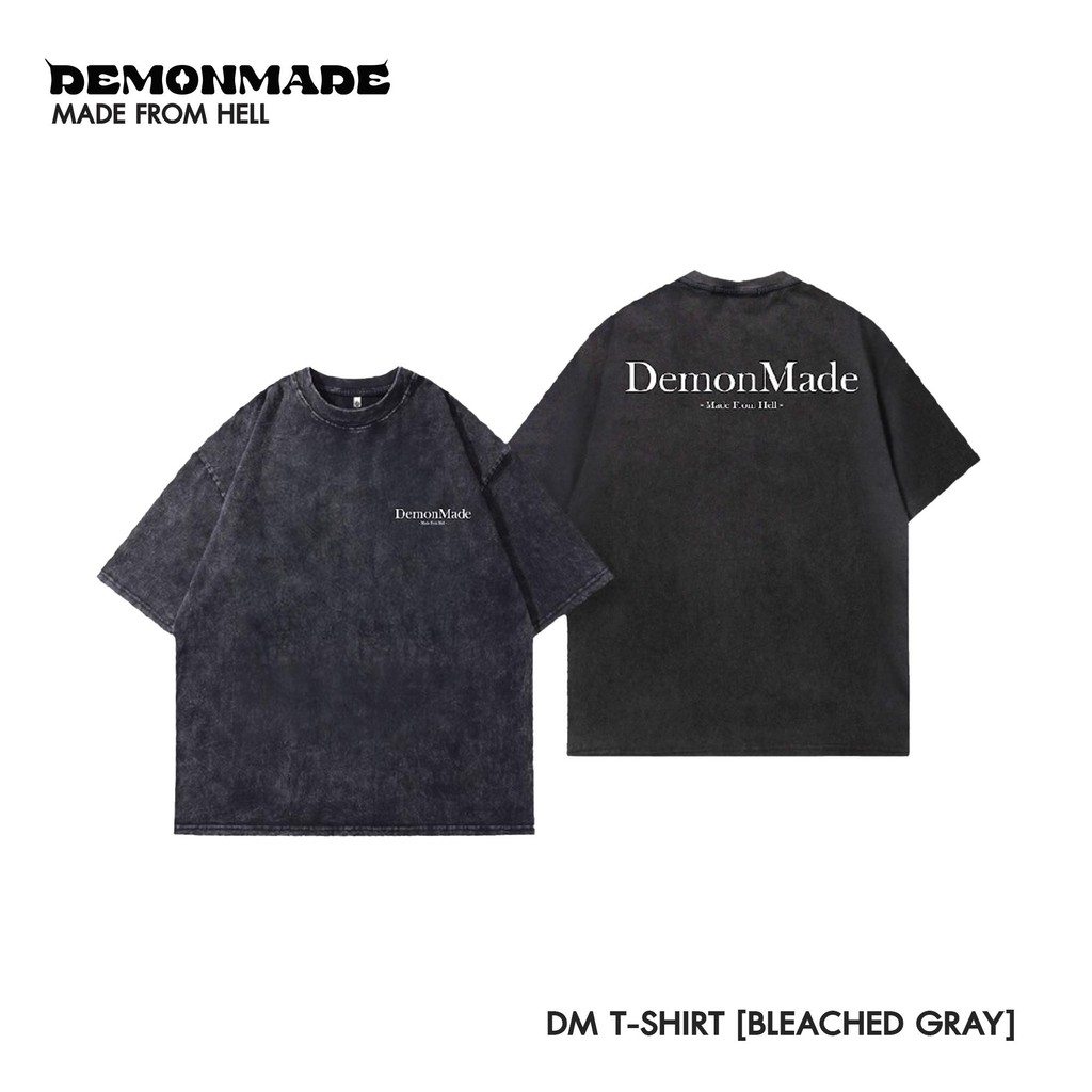 DemonMade DM T-Shirt Collection washed denim  เสื้อยืดโอเวอร์ไซส์ สีฟอกเฉพาะตัว วินเทจ