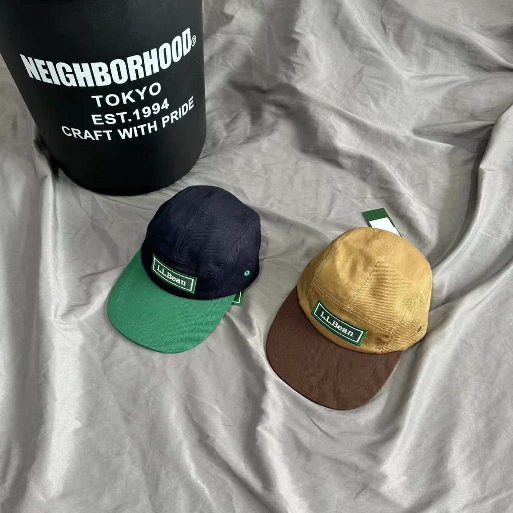 EOU4 คาน LL Bean Joint Beams แบน Brim Contrast สีเย็บเบสบอลหมวก Retro ห้าชิ้นหมวกสไตล์ญี่ปุ่น LLB