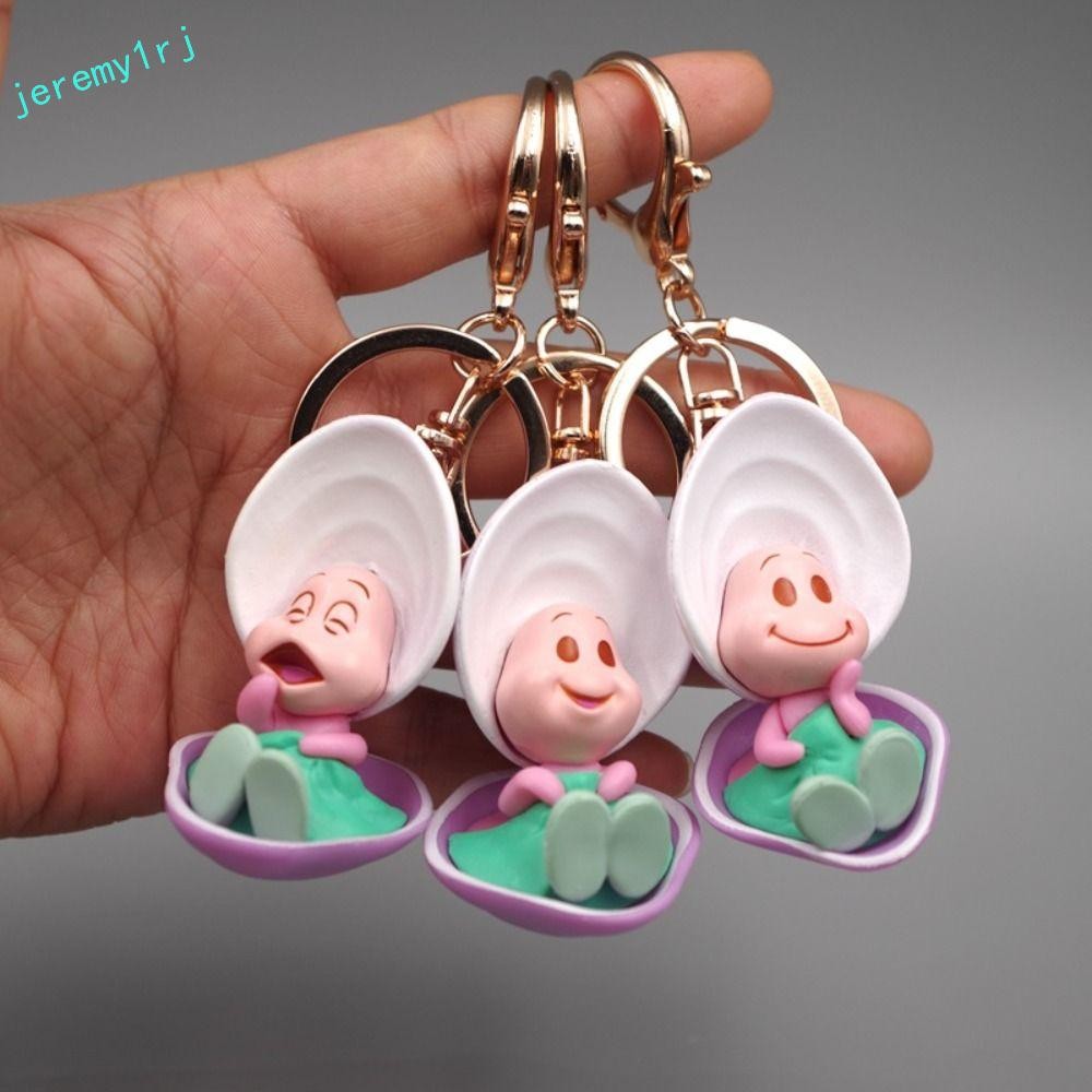 JEREMY1RJ Baby Oysters พวงกุญแจ, 3 ด่วน PVC Young Oyster จี้, พวงกุญแจการ์ตูน Yaw Happy สุ่มการ์ตูนพ