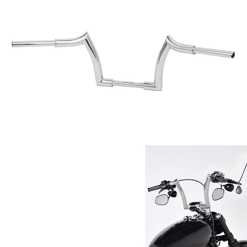 TE 10 "12" 14 "Rise Ape Hanger สําหรับ Harley Softail Fat Boy Dyna Sportster Road King