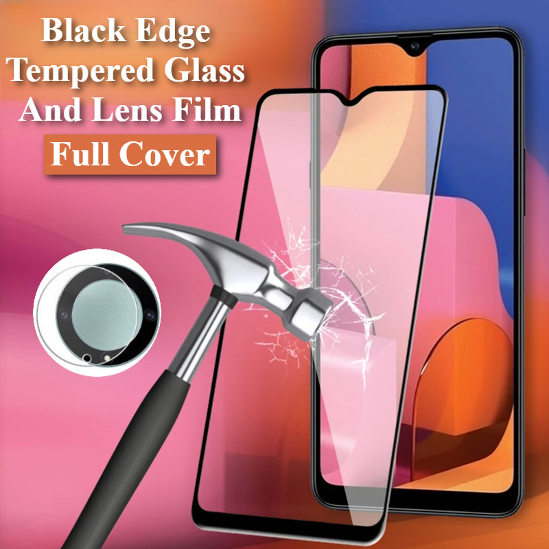 ฝาครอบขอบสีดําใสกระจกนิรภัยป้องกันหน้าจอสําหรับVivo V2357A V2361GA V2364A V2410A V2415A V2417 V2419 