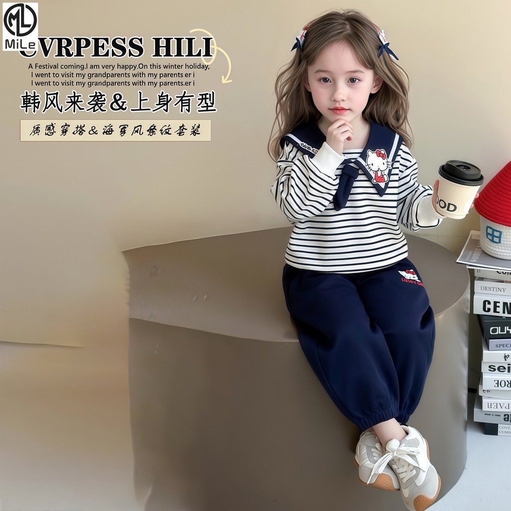 ชุดเสื้อกันหนาวลายโบว์น่ารักสำหรับเด็ก ขนาด 80-150 ซม.