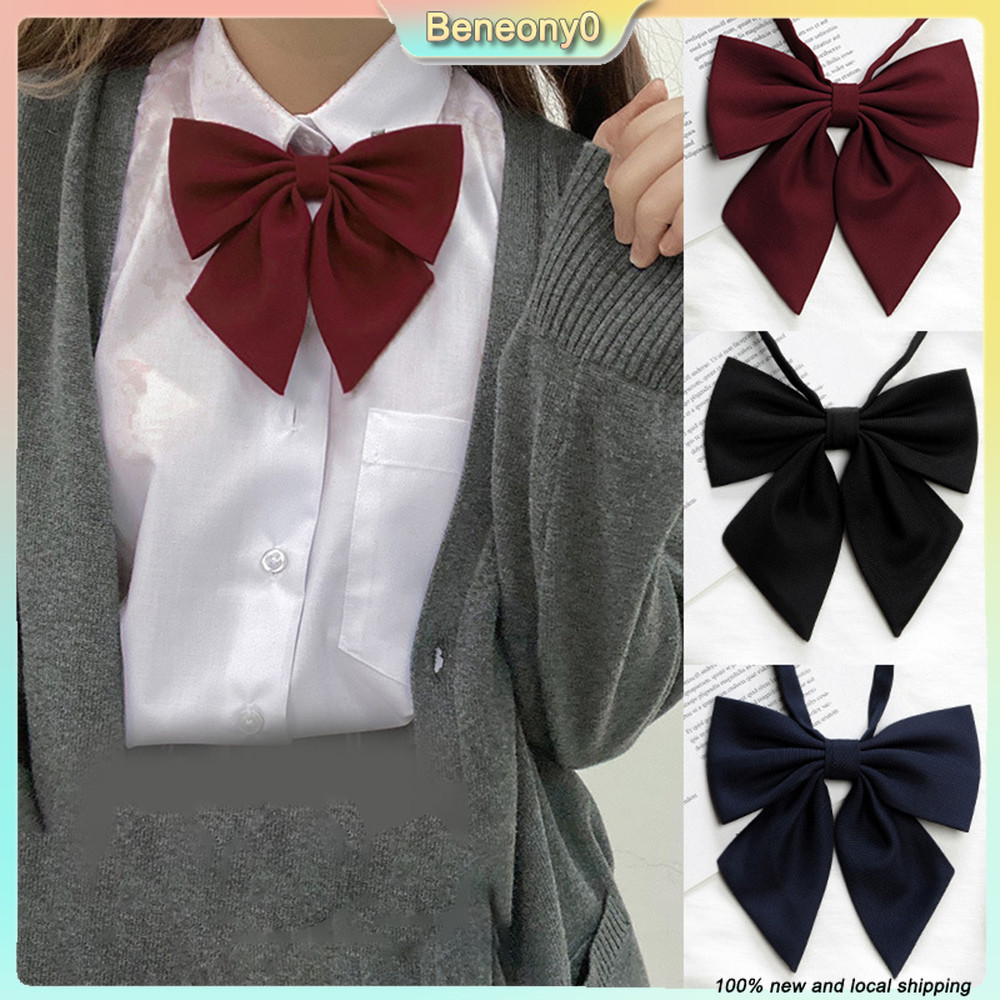 Sweet Cool เนคไทโบว์คล้องคอแบบปรับได้ สีดำ ออกแบบมาในสไตล์วิทยาลัย เหมาะสำหรับนักเรียน JK