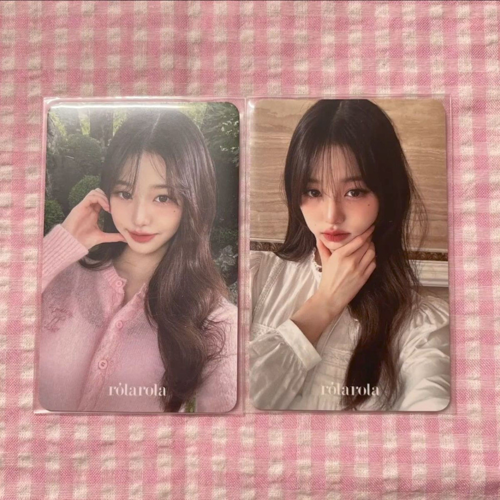 Ive Girl Group Photocard สีชมพู Yiyuan rola Zhang Yuanying การ์ดรับรองจัดส่งฟรี Fu Zhang Yuanying สี