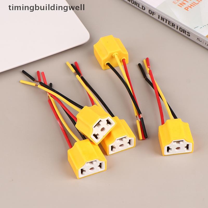 Twth 5 ชิ้นไฟหน้ารถเซรามิค SOCKET Connector H4 ปลั๊กเซรามิคความต้านทานความร้อนไฟหน้าสายไฟปลั๊กอะแดปเ