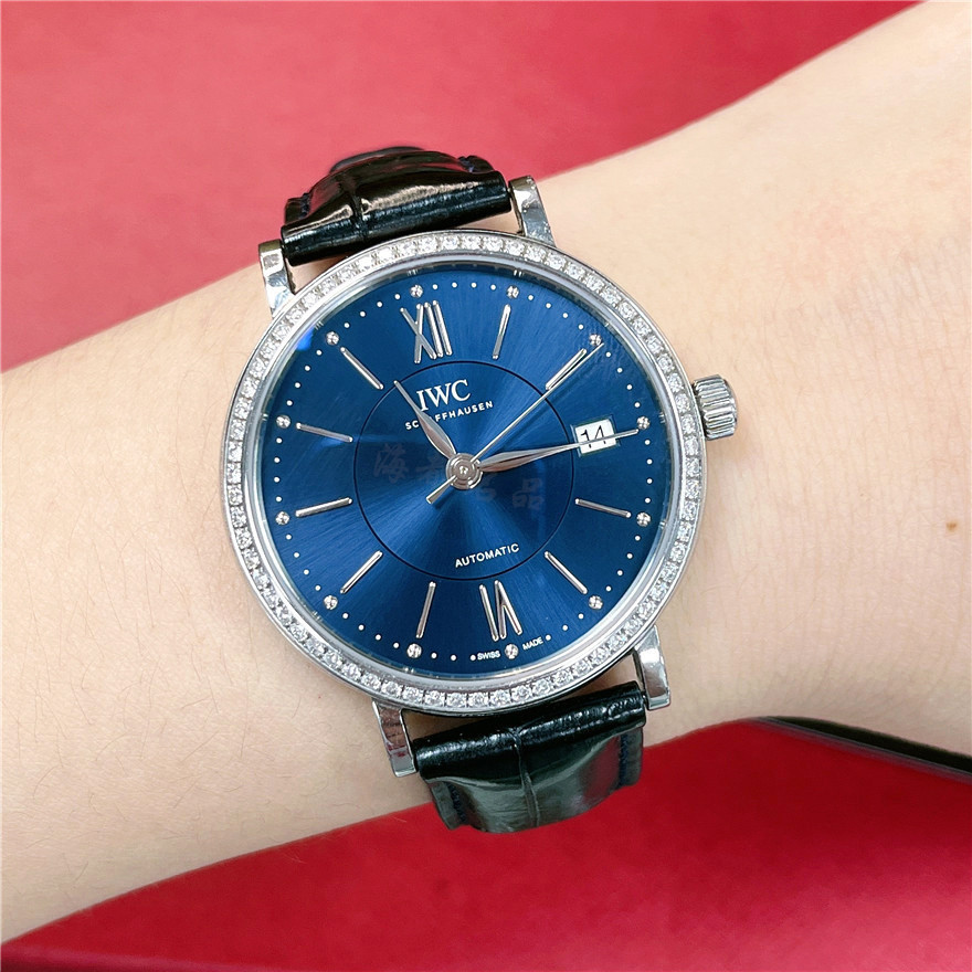 Mechanical Automatic IWC IWC Taoyuan Diamond-Studded 37mm Fino นาฬิกาผู้หญิง