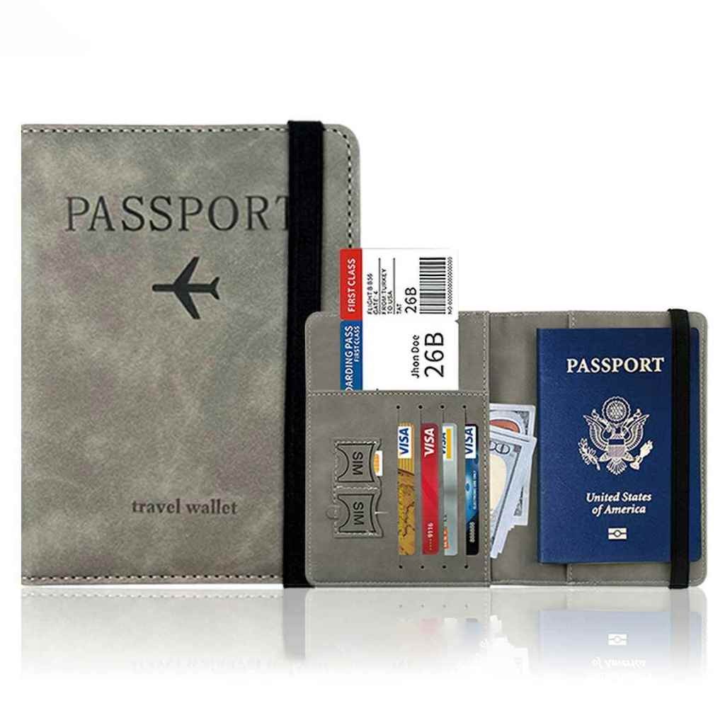 Pu Leather Passport Cover Visa Multifunctional Travel Wallet-SU888
