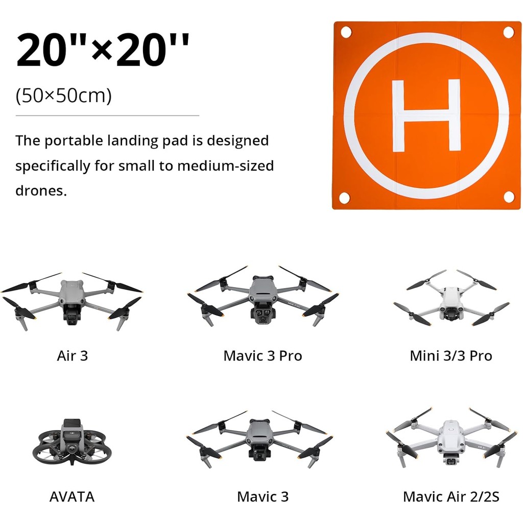 PGYTECH Drones Landing Pad Pro 20 นิ้ว, Fast-fold Double Sided Waterproof Landig Pad น้ําหนักสําหรับ