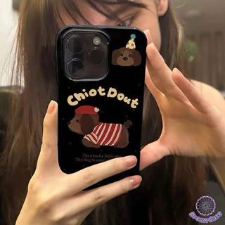 เคสไอโฟน13 17สุนัขดัชชุน ที่น่ารักพื้นผิวมันวาว สำหรับ IPhone 11 17 Air 12 13 15 14 16 Pro Max XS X 15 8 7 16 Plus XR