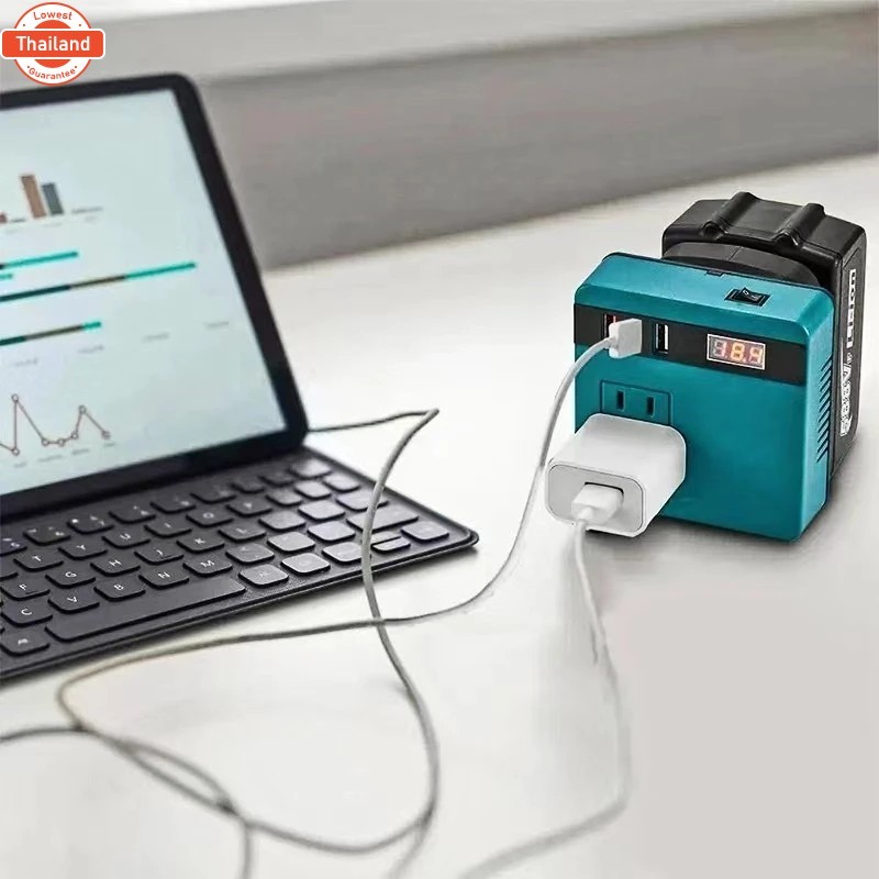 อินเวอร์เตอร์ไฟ เครื่องแปลงไฟ DC 18V ถึง220V ไร้สาย 120W Power Inverter DC 18V To 220V สําหรั Home A