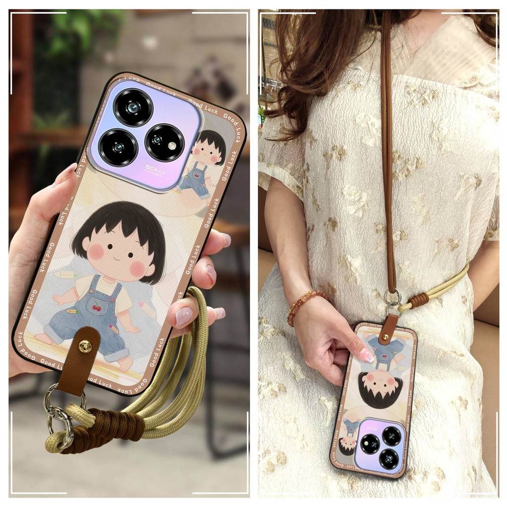 กันน้ําป้องกันฝุ่นเคสโทรศัพท์สําหรับ ZTE Blade V60 ออกแบบ/Axon 60 Lite ซิลิโคนน่ารัก Lanyard Full wr