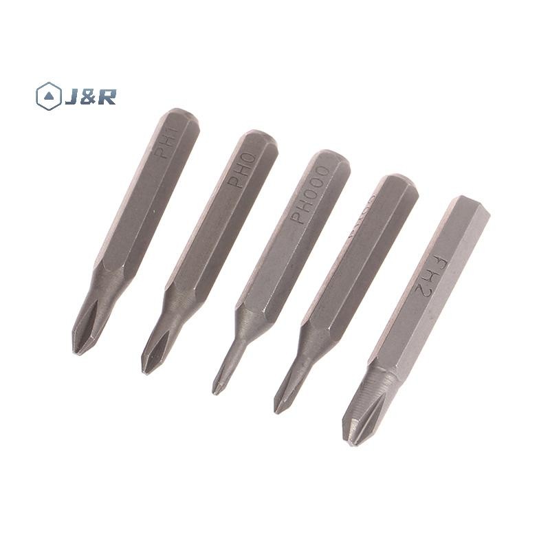 J & R 5 ชิ้น H428 มิลลิเมตรไขควงบิต PH0000 PH000 PH00 PH0 PH1 PH2 4 มิลลิเมตร Hex Shank Professional
