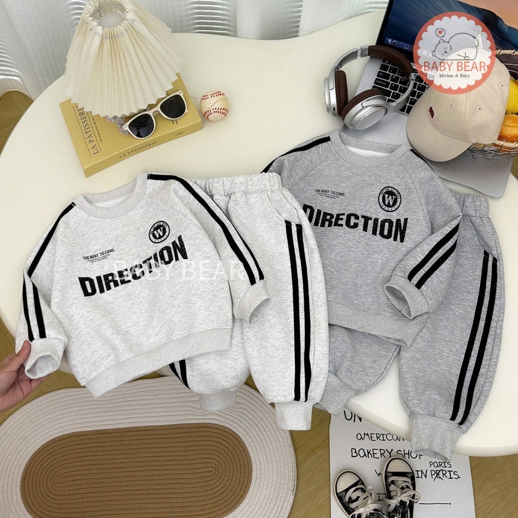 เสื้อผ้าเด็ก ชุดกันหนาวเสื้อ+กางเกง เสื้อแขนยาวกางเกงขายาว ชุดวอมลำลองเด็ก สไตล์เกาหลี