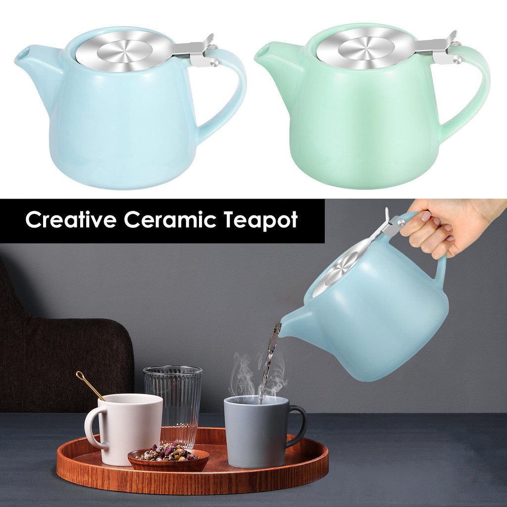 550ml กาน้ําชาพอร์ซเลนกาน้ําชาเซรามิคที่ถอดออกได้ชา Infuser เซรามิคชากาต้มน้ําพร้อมฝาปิดสําหรับ Home Tea House SHOPTKC4826
