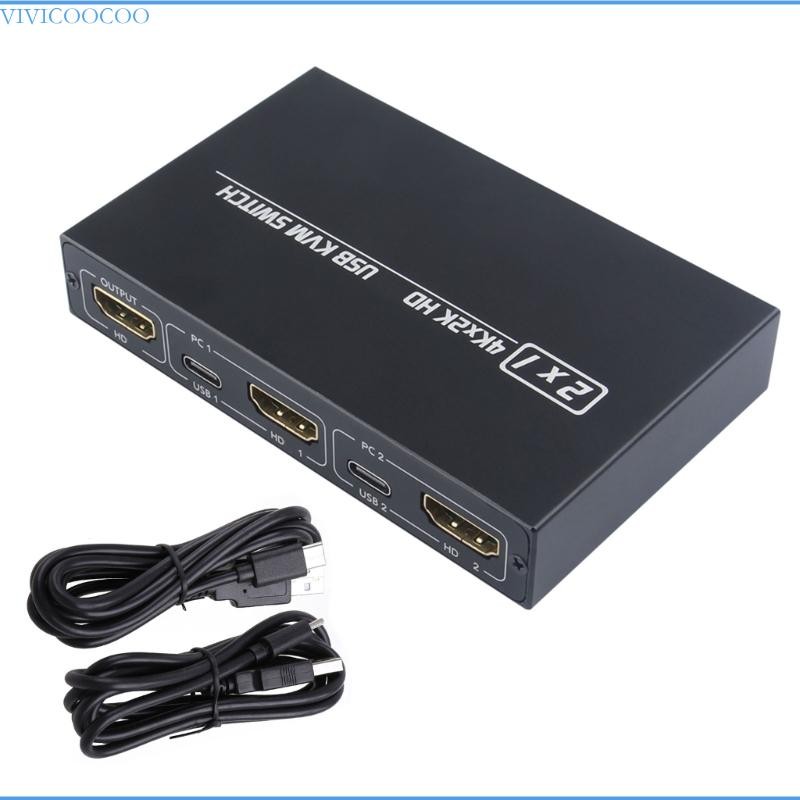 HDTV KVM Switcher 2 Port USB Video Source Selectors 4K 3840x2160@30Hz Resolution