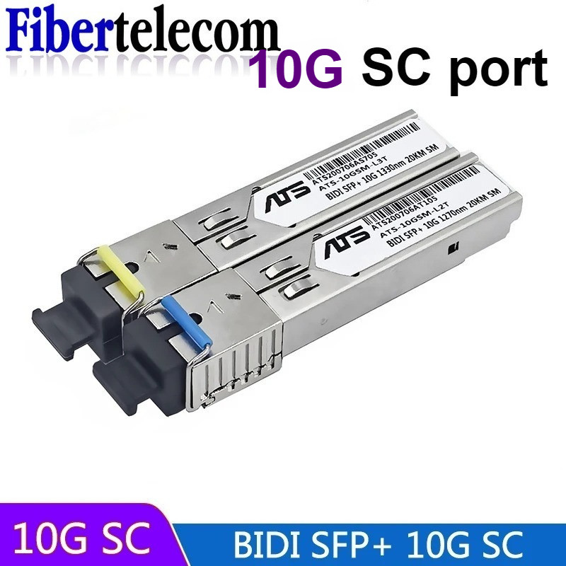 10G BIDI SC WDM SFP + โมดูล 1270/1330nm Single Mode SM 10-60KM โมดูลไฟเบอร์ออปติกใช้งานร่วมกับสวิตช์