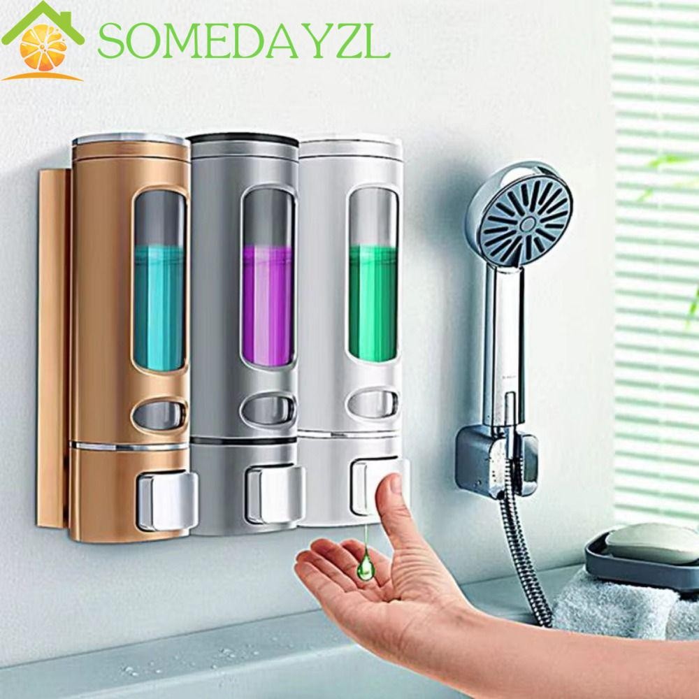 SOMEDAYZL เครื่องจ่ายสบู่ของเหลว, 400ml ความจุขนาดใหญ่ Hand Sanitizer Dispenser, Sub-bottling หน้าต่างที่มองเห็นได้ Punch-ฟรีติดผนังขวดแชมพูโรงแรม