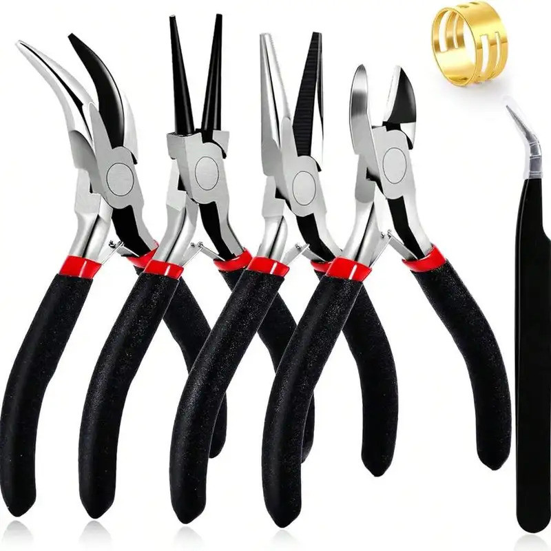 4 Pack Jewelry Pliers Jewelry Making Pliers Tools Kit with Needle Nose Pliers/Chain Nose Pliers, Rou