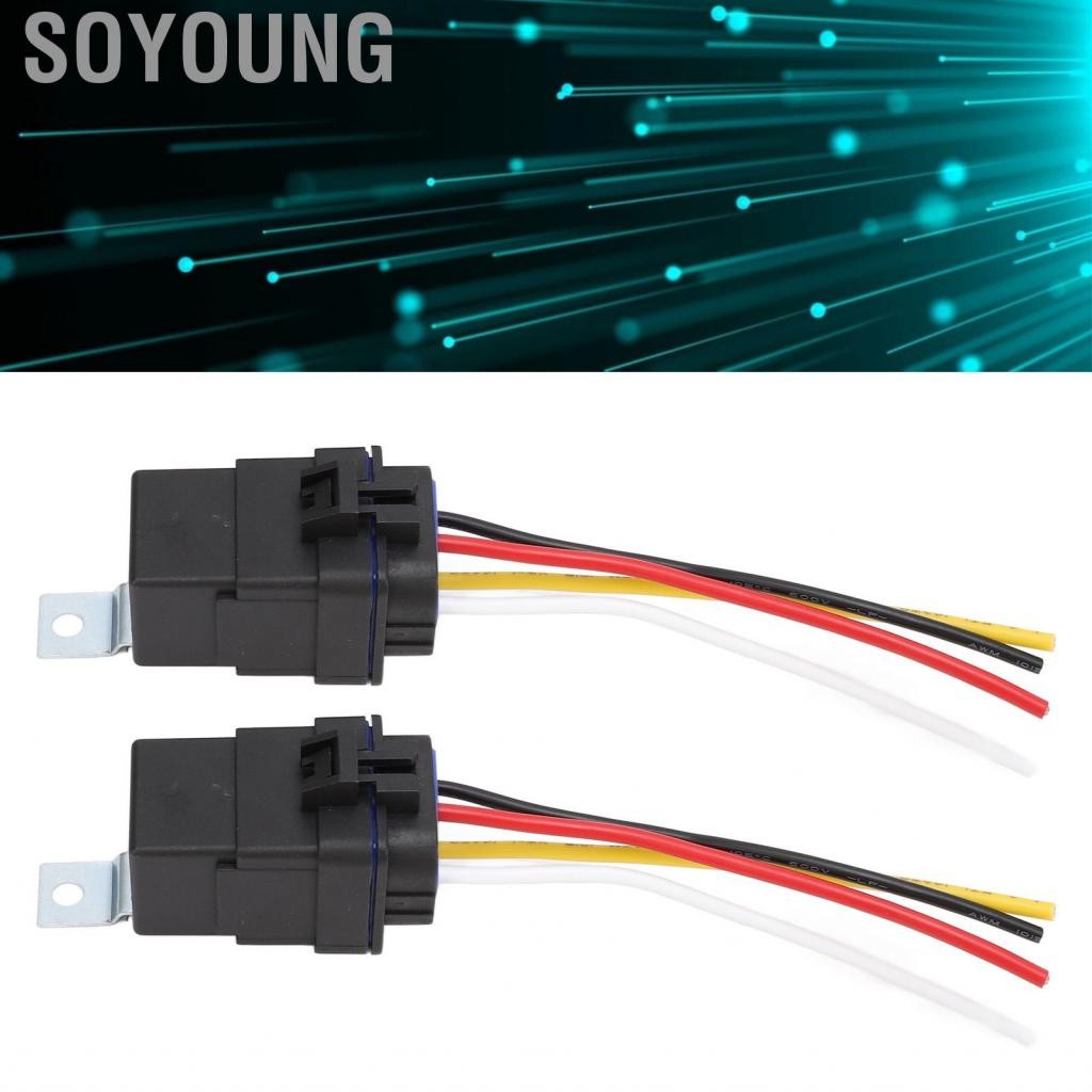 Soyoung รีเลย์ยานยนต์ Soyoung-th กับ 12 AWG Tinned Copper Wires 40A Relay Harness สำหรับระบบไฟฟ้า 2p