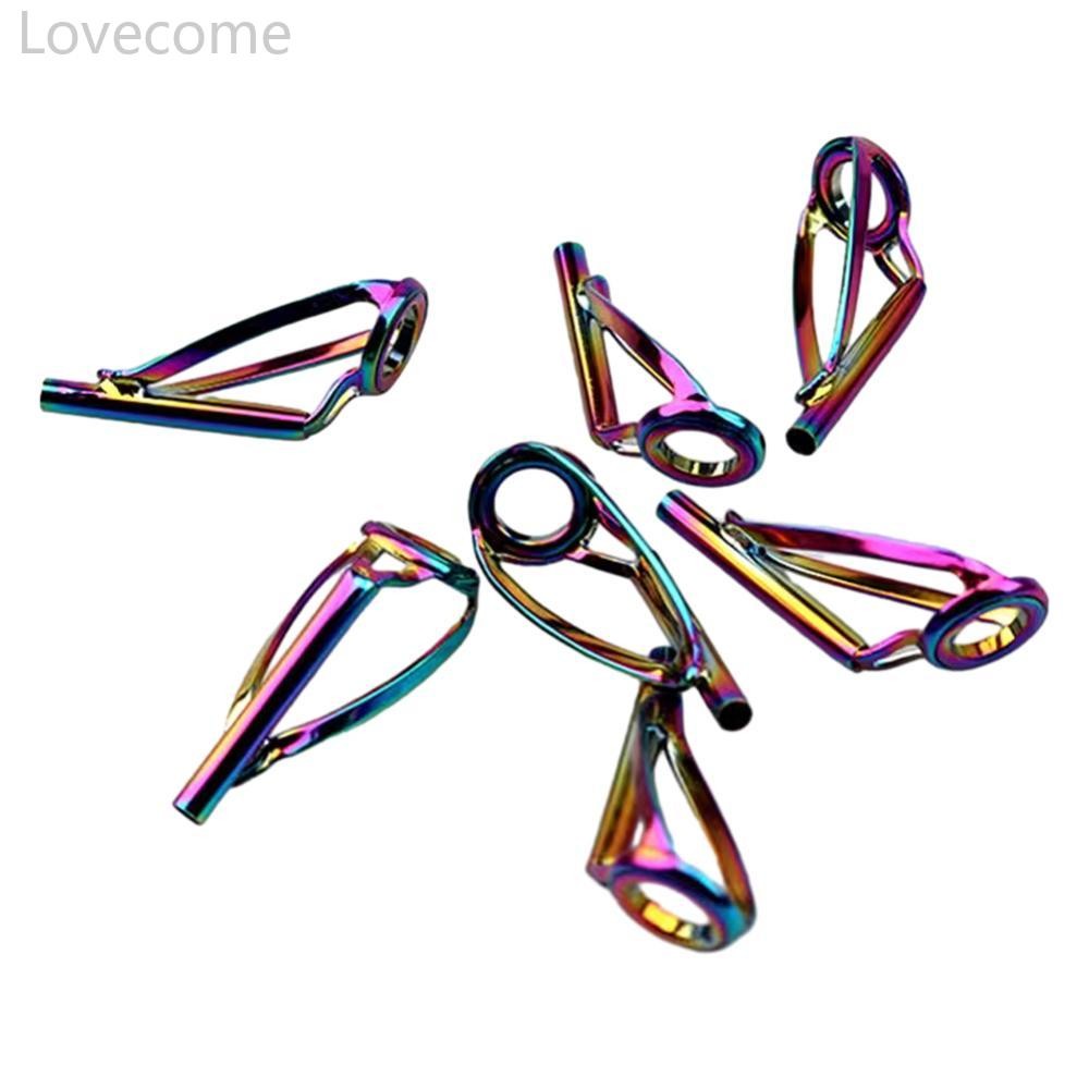 Lovecome 1 ชิ้น คัลเลอร์ฟูล เบอร์ 8 CTR Anti-Winding Top แหวนสแตนเลส DIY Lure Rod Guide แหวนยาวหล่อ 