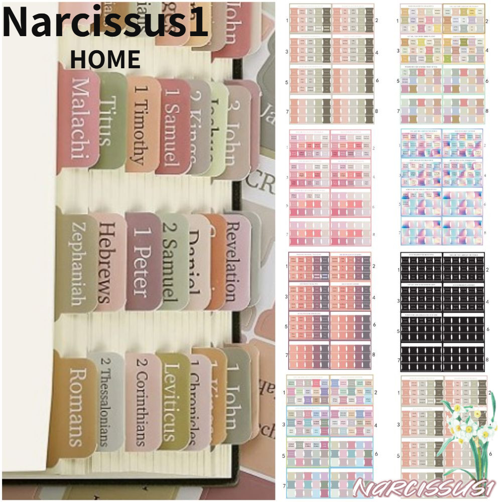 NARCISSUS 120 ชิ้น Boho Bible Tabs, Multi-Color Easy Navigation Ladible Tabs, Self กาวลามิเนตที่มีสี