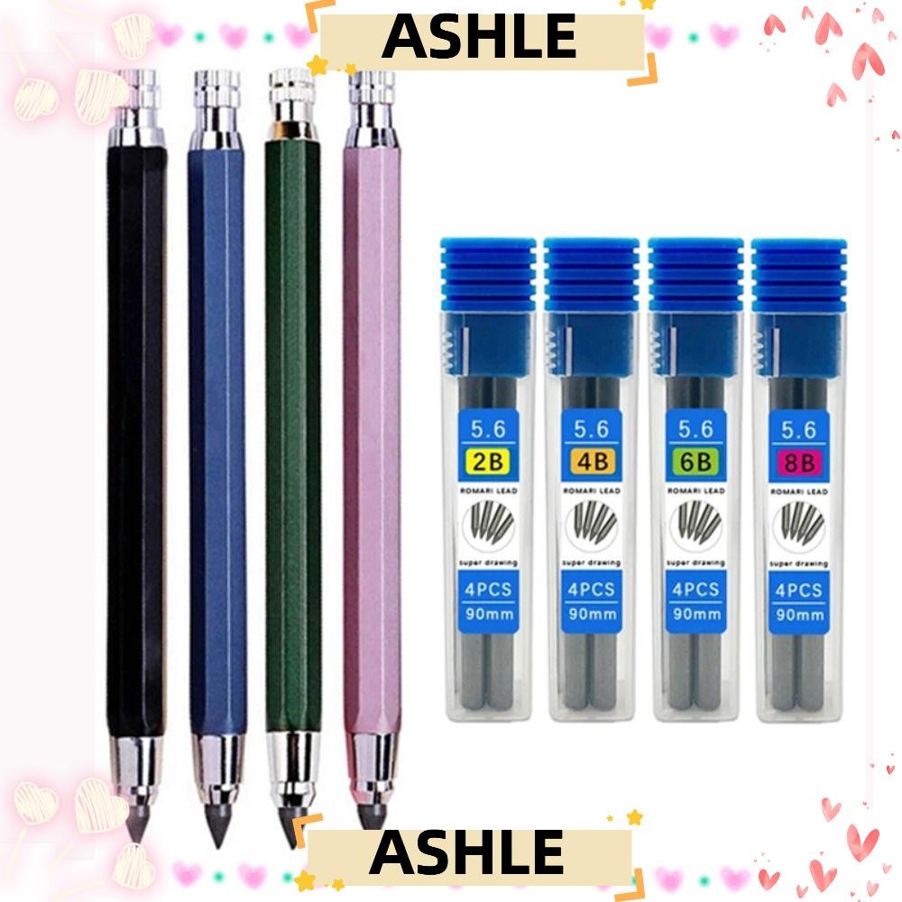 ASHLE ดินสอกด 5.6 มม.2B/4B/6B/8B ดินสอ Refill Sketch การออกแบบการ์ตูนการเขียนการวาดภาพเครื่องมือ