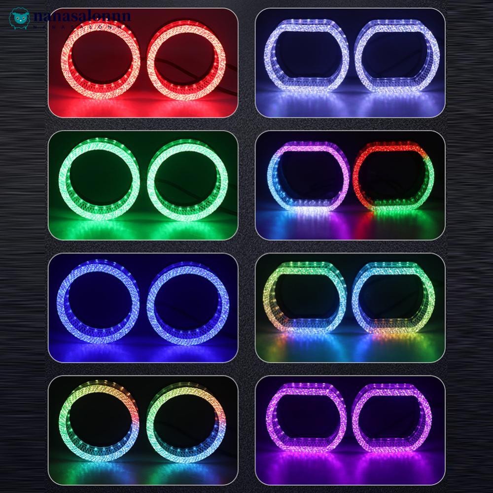 NANASALONNN 2.5 "/3 "5D รถคริสตัล Angel Eyes หน้ากาก LED Halo แหวน Fit LED โปรเจคเตอร์เลนส์ไฟหน้า DR