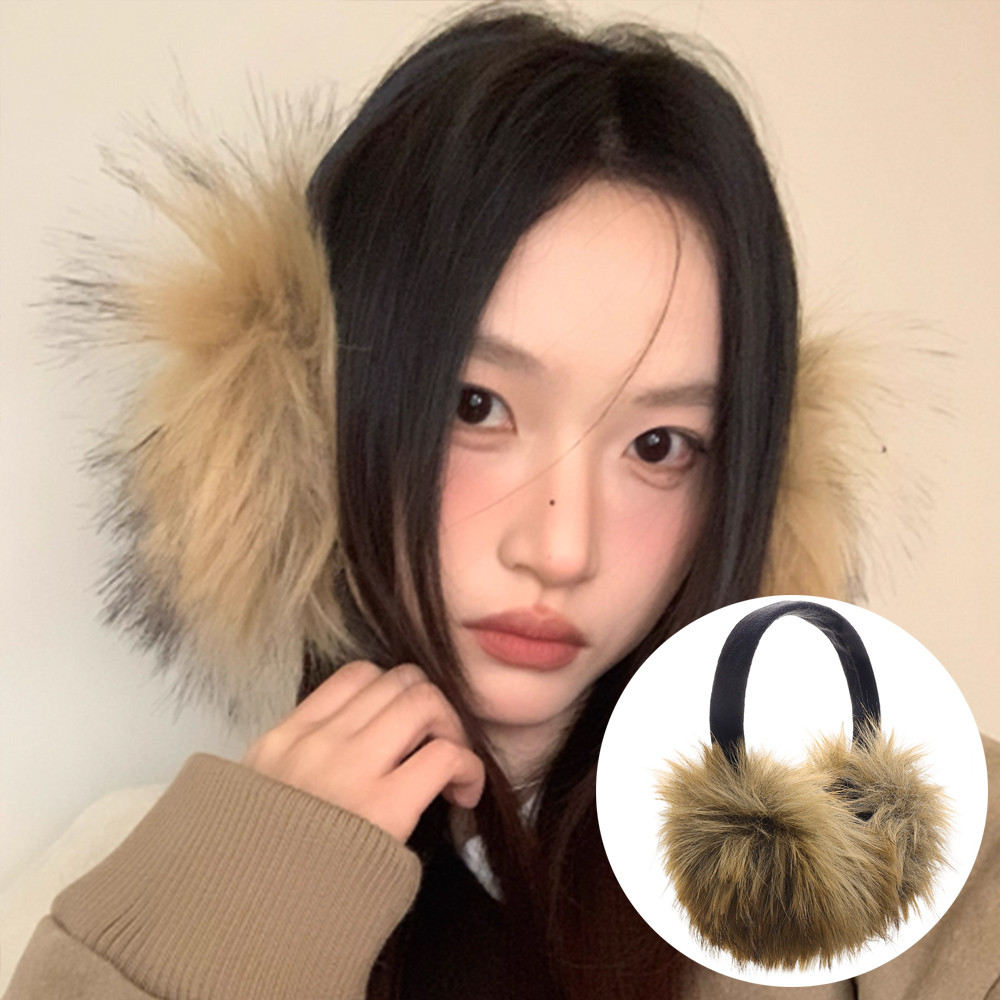 หูฟังแบบครอบใบvido Faux Fur สไตล์Y2K กันลมหนาวสำหรับทั้งผู้หญิงและผู้ชาย