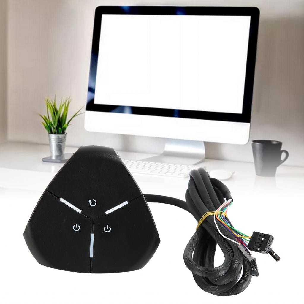 Ruba888-ph Luqeeg PC Power เคสคอมพิวเตอร์เดสก์ท็อปแหล่งจ่ายไฟเปิด/ปิดรีเซ็ต Push Extension Cables สํ